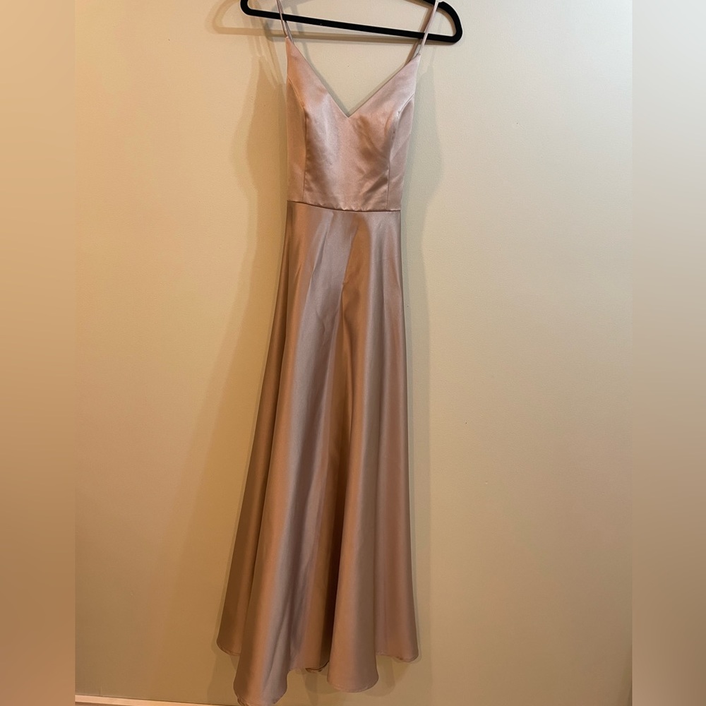 David’s Bridal Biscotti brides maid dress